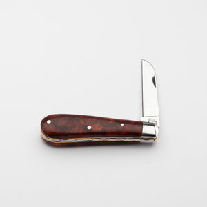 Lambfoot - 63mm Blade - Amboyna Burr Handle with Traditional Workback