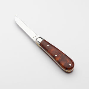 Lambfoot - 63mm Blade - Amboyna Burr Handle with Traditional Workback