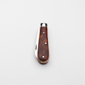 Lambfoot - 63mm Blade - Amboyna Burr Handle with Traditional Workback