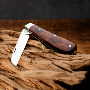 Lambfoot - 63mm Blade - Amboyna Burr Handle
