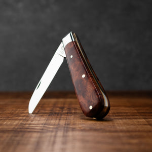 Lambfoot - 63mm Blade - Amboyna Burr Handle