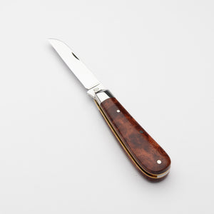 Lambfoot - 63mm Blade - Amboyna Burr Handle
