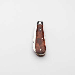 Lambfoot - 63mm Blade - Amboyna Burr Handle