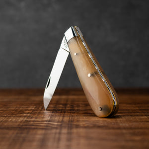 Lambfoot - 63mm Blade - Rams Horn Handle with Traditional Workback