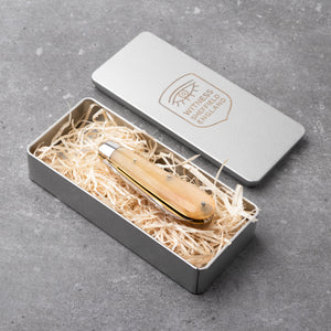 Lambfoot - 63mm Blade - Rams Horn Handle with Traditional Workback