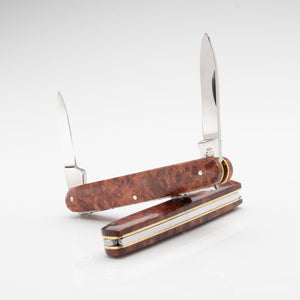 Penknife - Twin Blade - Amboyna Burr Handle