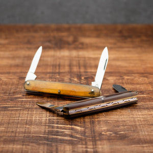 Penknife - Twin Blade - Rams Horn Handle with Traditional Workback