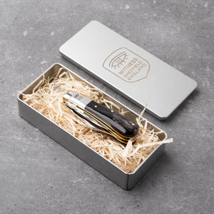 Twin Blade Barlow - 55mm Clip & Pen Blades - Buffalo Horn Handle with Traditional Workback