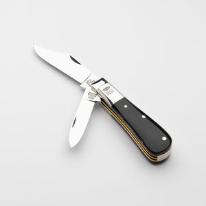 Twin Blade Barlow - 55mm Clip & Pen Blades - Buffalo Horn Handle with Traditional Workback