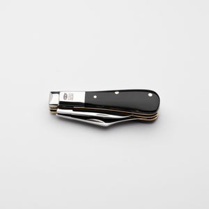 Twin Blade Barlow - 55mm Clip & Pen Blades - Buffalo Horn Handle with Traditional Workback