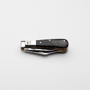 Twin Blade Barlow - 55mm Clip & Pen Blades - Buffalo Horn Handle