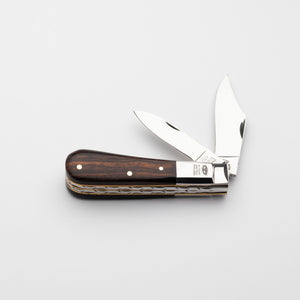 Twin Blade Barlow - 55mm Clip & Pen Blades - Desert Ironwood Handle with Traditional Workback
