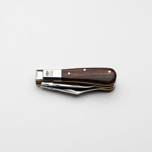 Twin Blade Barlow - 55mm Clip & Pen Blades - Desert Ironwood Handle with Traditional Workback