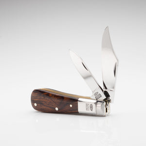 Twin Blade Barlow - 55mm Clip & Pen Blades - Desert Ironwood Handle