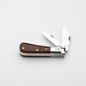 Twin Blade Barlow - 55mm Clip & Pen Blades - Desert Ironwood Handle