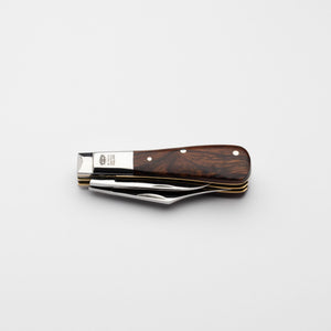 Twin Blade Barlow - 55mm Clip & Pen Blades - Desert Ironwood Handle
