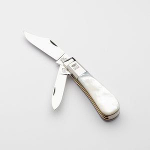 Twin Blade Barlow - 55mm Clip & Pen Blades - Mother of Pearl Handle