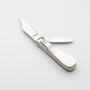 Twin Blade Barlow - 55mm Clip & Pen Blades - Mother of Pearl Handle