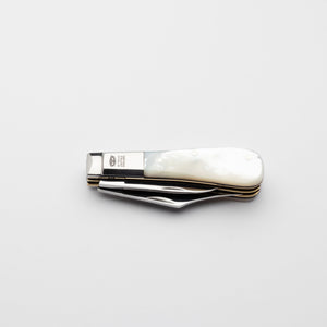 Twin Blade Barlow - 55mm Clip & Pen Blades - Mother of Pearl Handle