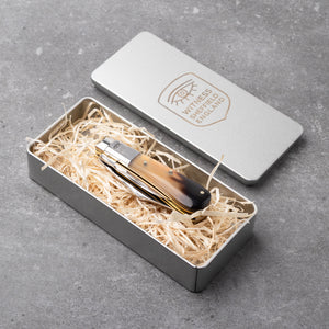 Twin Blade Barlow - 55mm Clip & Pen Blades - Ox Horn Handle with Traditional Workback