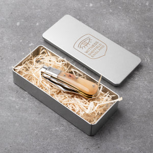 Twin Blade Barlow - 55mm Clip & Pen Blades - Rams Horn Handle with Traditional Workback