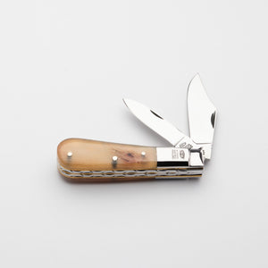 Twin Blade Barlow - 55mm Clip & Pen Blades - Rams Horn Handle with Traditional Workback