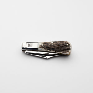 Twin Blade Barlow - 55mm Clip & Pen Blades - Stag Antler Handle