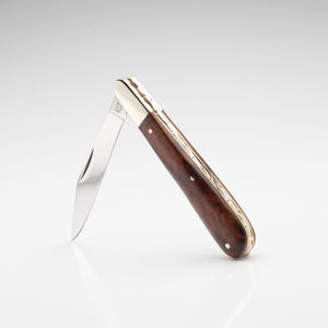 Gentleman's Clip Point - 67mm Blade - Amboyna Burr Handle with Traditional Workback