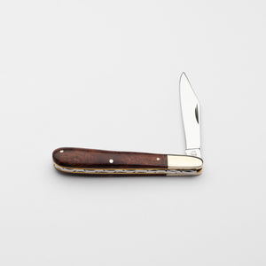 Gentleman's Clip Point - 67mm Blade - Amboyna Burr Handle with Traditional Workback