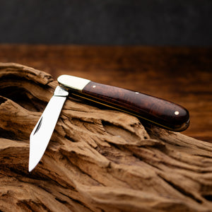 Gentleman's Clip Point - 67mm Blade - Amboyna Burr Handle with Traditional Workback
