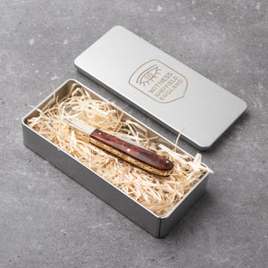 Gentleman's Clip Point - 67mm Blade - Amboyna Burr Handle with Traditional Workback