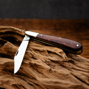 Gentleman's Clip Point - 67mm Blade - Amboyna Burr Handle