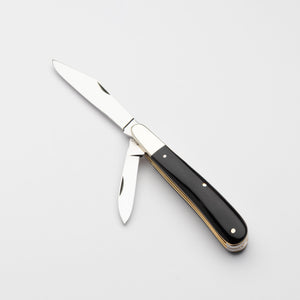 Twin Gentleman's Clip Point - 67mm Clip & Pen Blades - Buffalo Horn Handle with Traditional Workback