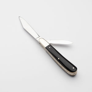 Twin Gentleman's Clip Point - 67mm Clip & Pen Blades - Buffalo Horn Handle with Traditional Workback