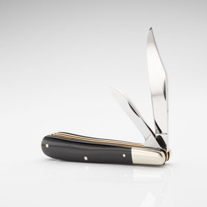 Twin Gentleman's Clip Point - 67mm Clip & Pen Blades - Buffalo Horn Handle