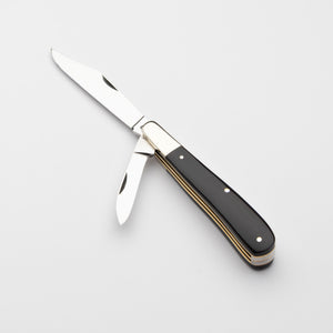 Twin Gentleman's Clip Point - 67mm Clip & Pen Blades - Buffalo Horn Handle