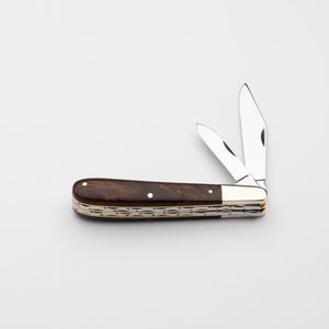 Twin Gentleman's Clip Point - 67mm Clip & Pen Blades - Desert Ironwood Handle with Traditional Workback