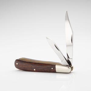 Twin Gentleman's Clip Point - 67mm Clip & Pen Blades - Desert Ironwood Handle