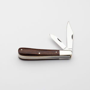 Twin Gentleman's Clip Point - 67mm Clip & Pen Blades - Desert Ironwood Handle