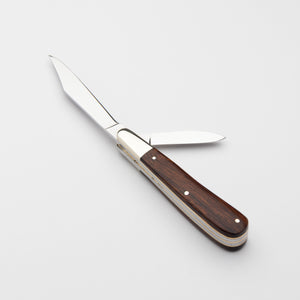 Twin Gentleman's Clip Point - 67mm Clip & Pen Blades - Desert Ironwood Handle