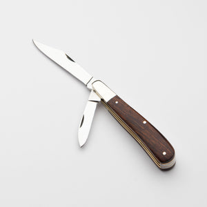 Twin Gentleman's Clip Point - 67mm Clip & Pen Blades - Desert Ironwood Handle