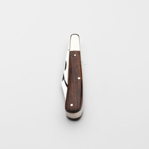 Twin Gentleman's Clip Point - 67mm Clip & Pen Blades - Desert Ironwood Handle