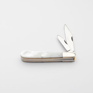 Twin Gentleman's Clip Point - 67mm Clip & Pen Blades - Mother of Pearl Handle