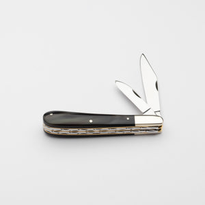Twin Gentleman's Clip Point - 67mm Clip & Pen Blades - Ox Horn Handle with Traditional Workback