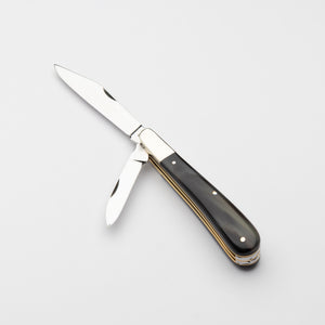 Twin Gentleman's Clip Point - 67mm Clip & Pen Blades - Ox Horn Handle with Traditional Workback