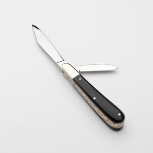 Twin Gentleman's Clip Point - 67mm Clip & Pen Blades - Ox Horn Handle with Traditional Workback