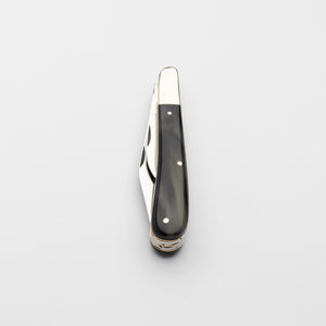 Twin Gentleman's Clip Point - 67mm Clip & Pen Blades - Ox Horn Handle with Traditional Workback