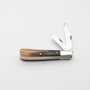 Twin Gentleman's Clip Point - 67mm Clip & Pen Blades - Ox Horn Handle