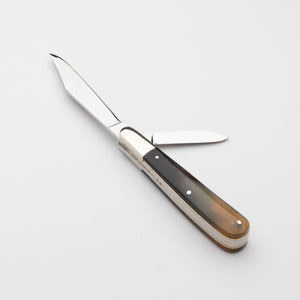 Twin Gentleman's Clip Point - 67mm Clip & Pen Blades - Ox Horn Handle