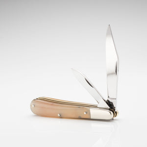 Twin Gentleman's Clip Point - 67mm Clip & Pen Blades - Rams Horn Handle